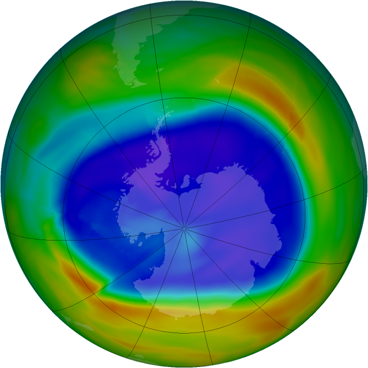 Antarctic ozone map for 08 September 2007
